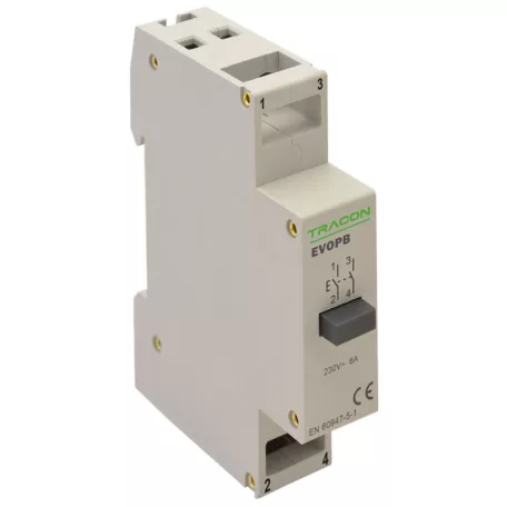 Tracon 230V, 50Hz, 2NO, Ith:16A, AC-14, Ie:6A EVOPB Moduláris nyomógomb 5997374213844