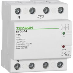   Tracon AC230V,4P,40AU>:265V,U<:175V, Uon:2s, Trip:1s, Res:30s EVOUO4 Aut. visszakapcsoló fesz. növekedési/csökkenési relé 5997374211765