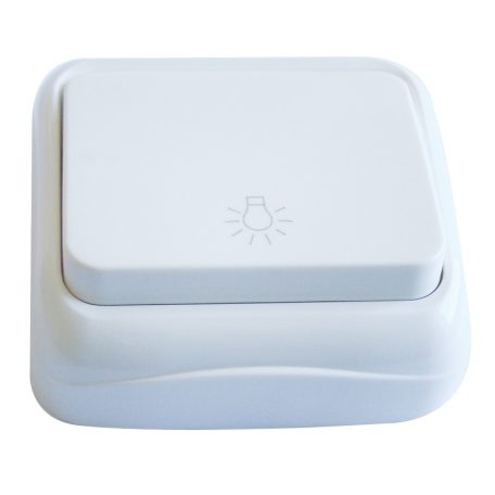 Tracon 10AX/250VAC, IP20 (N101) TTK-04L Falon kívüli nyomókapcsoló világítás jellel (tapétakapcsoló) 5997374167215