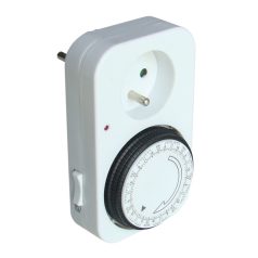   Tracon 230V, 16A, IP20 TKO-DNF Dugaszolható napi kapcsolóóra, elektromechanikus, csapos 5997374153607