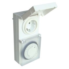   Tracon 230V, 16A, IP44 TKO-DNV Dugaszolható napi kapcsolóóra, elektromechanikus 5997374169905