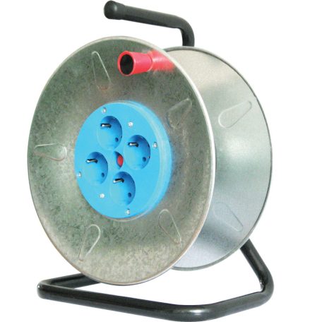 Tracon 4×SCHUKO, IP20, max: 50 m, H05VV-F KD-DOB Üres fém kábeldob 5997374176804