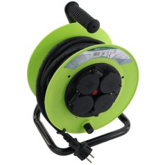   Tracon 4×SCHUKO, 10m, 250V AC, 16 A, 3×1,5mm2, H07RN-F, IP44 KDZ-4/10G Kábeldobos hosszabbító, fémvázzal 5997374215558