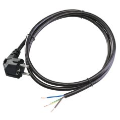   Tracon 3×1,0mm2, 2m, 16A, 250VAC, H05VV-F,3680W(DUAL Schuko/French) DVK3X1.0 Csatlakozódugó kábellel, fekete 5997374193658