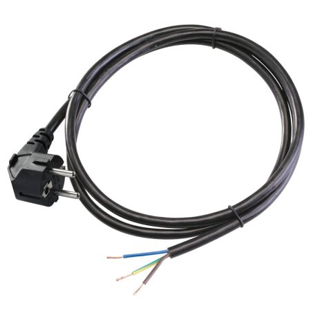 Tracon 3×1,0mm2, 2m, 16A, 250VAC, H05VV-F,3680W(DUAL Schuko/French) DVK3X1.0 Csatlakozódugó kábellel, fekete 5997374193658