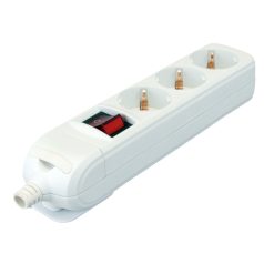   Tracon 3×SCHUKO, max.16A, 250VAC HUR-03K Újravezetékezhető, hordozható elosztósáv 5997374188838