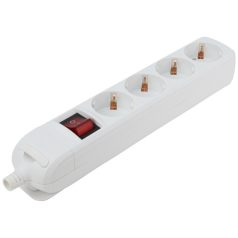   Tracon 4×SCHUKO, max.16A, 250VAC HUR-04K Újravezetékezhető, hordozható elosztósáv 5997374188845