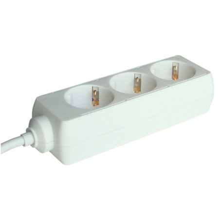 Tracon 3×SCHUKO, 1,5m, max.16A, 250VAC, 3680W, 3x1,0mm2, H05VV-F H3 Hordozható elosztósáv, normál, fehér 5997374107464