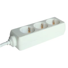   Tracon 3×SCHUKO, 3m, max.16A, 250VAC, 3680W, 3x1,5mm2, H05VV-F H3-3M Hordozható elosztósáv, normál, fehér 5997374107471
