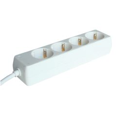  Tracon 4×SCHUKO, 1,5m, max.16A, 250VAC, 3680W, 3x1,0mm2, H05VV-F H4 Hordozható elosztósáv, normál, fehér 5997374107495