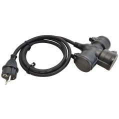   Tracon 250 VAC, 16 A, 3XSCHUKO, max. 3680 W, IP44, 1,5m KE3 Hordozható 3-as csatlakozóaljzat gumikábellel 5997374211895