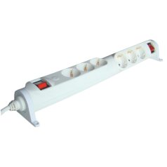   Tracon 2×3×SCHUKO, 3m, max.16A, 250VAC, 3680W, 3x1,5mm2, H05VV-F HRRK3/3 Forgatható-rögzíthető elosztósáv, kapcsolós 5997374169844