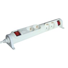   Tracon 2×2×SCHUKO, 3m, max.16A, 250VAC, 3680W, 3x1,5mm2, H05VV-F HRRK2/2 Forgatható-rögzíthető elosztósáv, kapcsolós 5997374169851