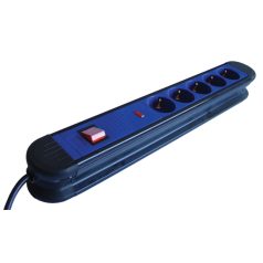   Tracon 5×SCHUKO, 3m, max.16A, 250VAC, 3680W, H05VV-F HKT5-3M 5-ös elosztó kapcsolóval+túlfesz védelem 5997374122764