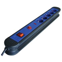   Tracon 5×SCHUKO, 3m, max.16A, 250VAC, 3680W, H05VV-F HKTM5-3M 5-ös elosztó kapcsolóval+túlfesz+túláram védelem 5997374150248