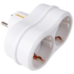   Tracon 2×SCHUKO, max.16A, 250VAC TNS2 Többférőhelyes átalakító csatlakozó, fehér 5997374214223