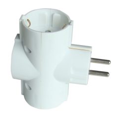   Tracon 3×SCHUKO, max.16A, 250V TDUGO Többférőhelyes átalakító csatlakozó, normál, fehér 5997374107730