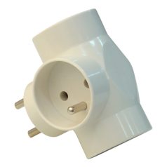   Tracon 3×French, max.16A, 250V TDUGOF Többférőhelyes átalakító csatlakozó, francia kivitelű, fehér 5997374164726