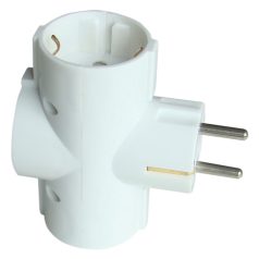   Tracon 3×SCHUKO, max.16A, 250V TDUGO9 Többférőhelyes átalakító csatlakozó, 90°, fehér 5997374119344