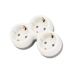   Tracon 3×SCHUKO, max.16A, 230VAC, 3680W, PP TND3 Többférőhelyes átalakító csatlakozó, szürke + fehér 5997374220163