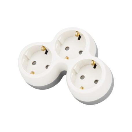 Tracon 3×SCHUKO, max.16A, 230VAC, 3680W, PP TND3 Többférőhelyes átalakító csatlakozó, szürke + fehér 5997374220163