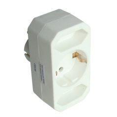   Tracon 2/1×EURO/SCHUKO, max.2,5/16A, 250VAC TN2/1 Többférőhelyes átalakító csatlakozó, normal fehér 5997374142014