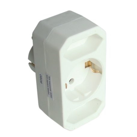 Tracon 2/1×EURO/SCHUKO, max.2,5/16A, 250VAC TN2/1 Többférőhelyes átalakító csatlakozó, normal fehér 5997374142014