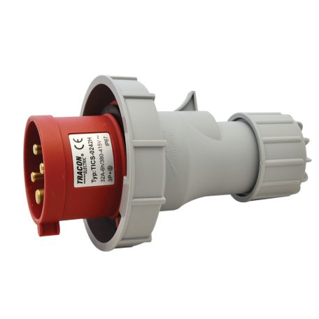 Tracon 32A, 400V, 3P+E, 6h, IP67 TICS-0242H Ipari csatlakozó dugó, fokozott védelemmel 5997374200301