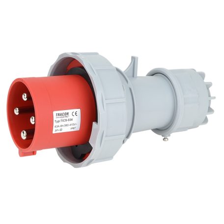 Tracon 63A, 400V, 3P+E, 6h, IP67 TICS-034 Ipari csatlakozó dugó, fokozott védelemmel 5997374139229