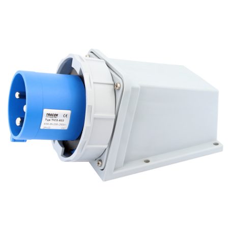 Tracon 63A, 250V, 2P+E, 6h, IP67 TICS-533 Felületre szerelhető ipari csatlakozó dugó 5997374150477