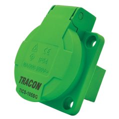   Tracon 16A, 250V, 2P+E, IP54 (SCHUKO) TICS-105SG Beépíthető csatlakozóaljzat, oldalsó védőérintkezővel, kerek 5997374228411