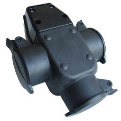   Tracon 250VAC 16A 3×(2P+E), IP44 (SCHUKO) TICS-A4 Csatlakozóaljzat oldalsó védőérintkezővel, hármas, gumi 5997374171977