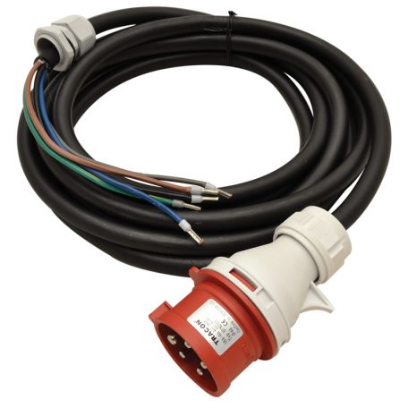 Tracon GT 5×2,5mm2, 16A, 5p, 2,5m TDB-CABLE5P16 Gumikábel ipari csatlakozó dobozhoz 5997374204187