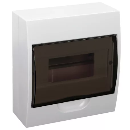 Tracon 1×8 modul, IP40, (H×W×D=200×184×95mm) EDFK-8/1 Falon kívüli elosztódoboz, füstszínű ajtóval, N/PE sínnel 5997374111577