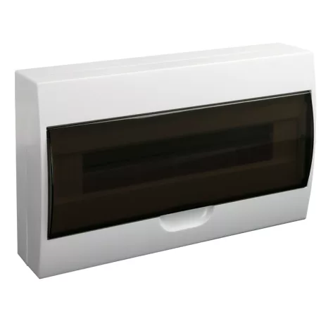 Tracon 1×18 modul, IP40, (H×W×D=220×364×96mm) EDFK-18/1 Falon kívüli elosztódoboz, füstszínű ajtóval, N/PE sínnel 5997374122894