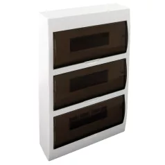   Tracon 3×14 (42) modul, IP40, (H×W×D=473×305×101mm) EDFK-14/3 Falon kívüli elosztódoboz, füstszínű ajtóval, N/PE sínnel 5997374117203