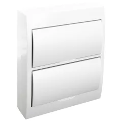   Tracon 2×12 (24) modul, IP40, (H×W×D=325×270×98mm) EDFKN-12/2 Falon kívüli elosztódoboz, fehér ajtóval, N/PE sínnel 5997374155533