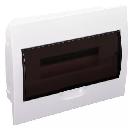 Tracon 1×12 modul, IP40, (H×W×D=200×256×66mm) EDS-12/1 Süllyesztett elosztódoboz, füstszínű ajtóval, N/PE sínnel 5997374111607