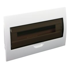   Tracon 1×18 modul, IP40, (H×W×D=216×363×76mm) EDS-18/1 Süllyesztett elosztódoboz, füstszínű ajtóval, N/PE sínnel 5997374128209