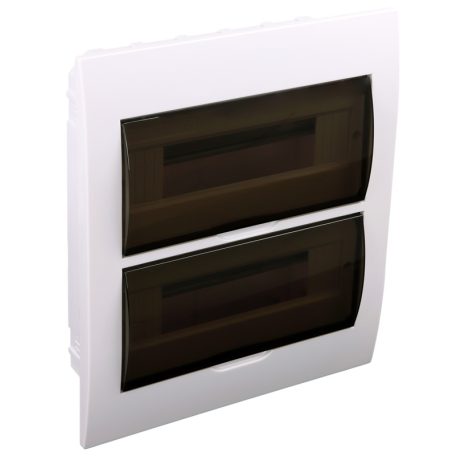 Tracon 2×12 (24) modul, IP40, (H×W×D=310×257×76mm) EDS-12/2 Süllyesztett elosztódoboz, füstszínű ajtóval, N/PE sínnel 5997374111614