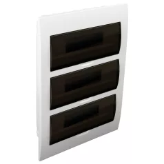  Tracon 3×14 (42) modul, IP40, (H×W×D=455×293×76mm) EDS-14/3 Süllyesztett elosztódoboz, füstszínű ajtóval, N/PE sínnel 5997374117234