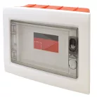 Tracon 1×8 (8) modul, IP40, (H×W×D=180×220×88mm) EDSS-8/1 Süllyesztett elosztódoboz, füstszínű-sík ajtóval, NPE nélkül 5997374205405