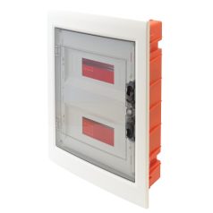  Tracon 2×12 (24) modul, IP40, (H×W×D=395×305×85mm) EDSS-12/2 Süllyesztett elosztódoboz, füstszínű-sík ajtóval, NPE nélkül 5997374182638