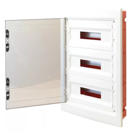Tracon 3×12 (36) modul, IP40, (H×W×D=545×305×85 mm) EDSS-12/3 Süllyesztett elosztódoboz, füstszínű-sík ajtóval, NPE nélkül 5997374182645