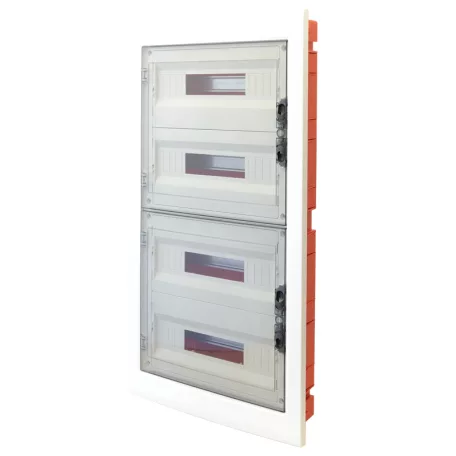 Tracon 4×18 (72) modul, IP40, (H×W×D=860×440×95mm) EDSS-18/4 Süllyesztett elosztódoboz, füstszínű-sík ajtóval, NPE nélkül 5997374205504