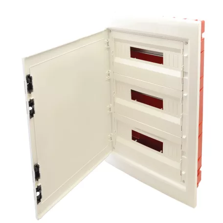 Tracon 3×18 (54) modul, IP40, (H×W×D=655×440×90 mm) EDSSN-18/3 Süllyesztett elosztódoboz, fehér-sík ajtóval, NPE nélkül 5997374205498