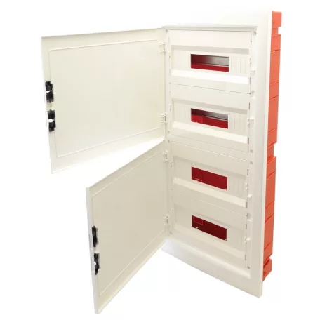 Tracon 4×18 (72) modul, IP40, (H×W×D=860×440×95mm) EDSSN-18/4 Süllyesztett elosztódoboz, fehér-sík ajtóval, NPE nélkül 5997374205511