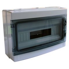   Tracon 1×18 mod, H×W×D=285×410×140mm, IP65, 660V AC, 1000 V DC EDFKIP65-18/1 Falon kívüli elosztódoboz, átlátszó ajtóval, N/PE sínnel 5997374177672