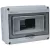 Tracon 1×8 mod, H×W×D=154.5×200.5×88.9mm, IP65, 1000 VAC, 1500 VDC EDFKIP65U81 Falon kívüli elosztódoboz, átlátszó ajtóval, N/PE sínnel 5997374128247