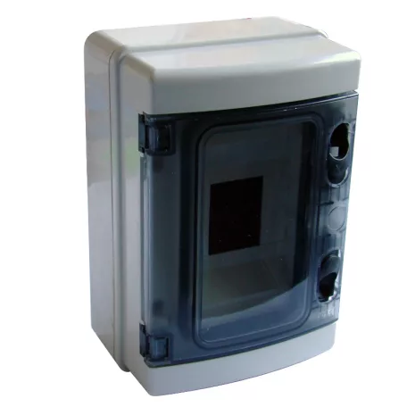 Tracon 1×4 mod, H×W×D=210×140×100mm, IP65, 660V AC, 1000 V DC EDFKIP65-4/1 Falon kívüli elosztódoboz, átlátszó ajtóval, N/PE sínnel 5997374177641